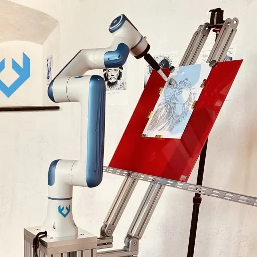 A robot arm painting a picture, developed by Tengr.ai